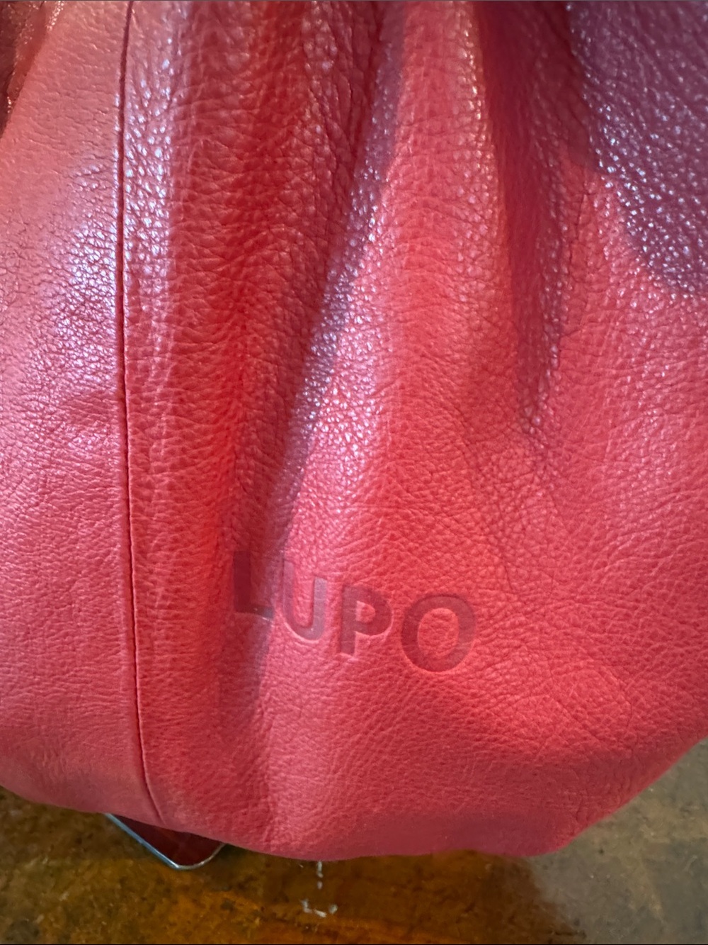 LUPO Barcelona Red Leather Hobo Tote - Signature Braided Strap Handbag - Picture 2 of 11